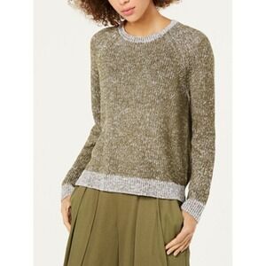 Eileen Fisher Organic Linen Cotton Sweater Green Women's Size M Lounge Wear Cozy